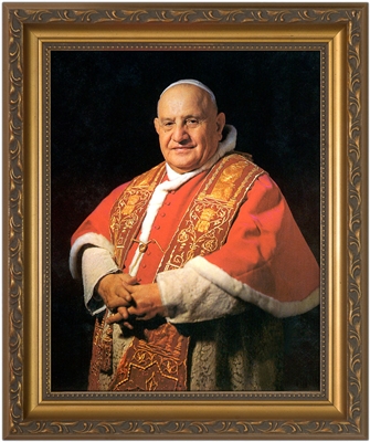 Formal Portrait John XXIII Ornate Gold Framed Art, 8" X 10"
