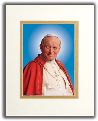 Pope St. John Paul II Official Portrait, Matted, Print 5" X 7", Overall 8" X 10"