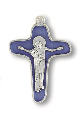 Sorrowful Mother Crucifix 1.75 in. - Blue/Silver