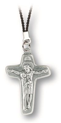 Sorrowful Mother Crucifix 1.5 in on Black Cord