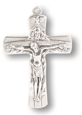 Trinity Crucifix 2 in - Silver