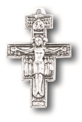 San Damiano Cross 1 5/8 in - Silver