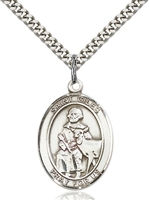 St. Giles Medal<br/>7349 Oval, Sterling Silver