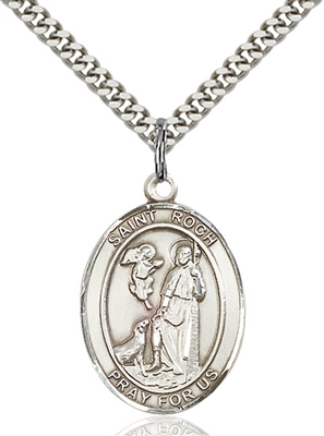 St. Roch Medal<br/>7310 Oval, Sterling Silver