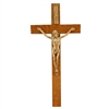 6" Walnut Crucifix Gold Corpus