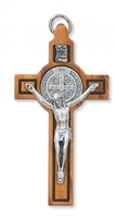 3" OLIVE WOOD ST. BENEDICT CRUCIFIX