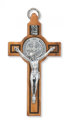 3" OLIVE WOOD ST. BENEDICT CRUCIFIX