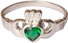 Women's Claddagh Ring with Emerald Stone