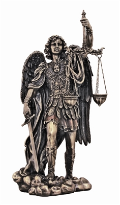 St. Michael- Scales/Justice, Cold-Cast Bronze Statue, 11 in.