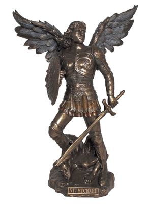 Archangel Michael, Cold Cast Bronze, 9"