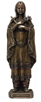 8" St. Kateri Tekakwitha Statue, lightly hand-painted cold-cast bronze