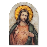Sacred Heart of Jesus Arched Icon, 5x7