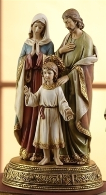 10.5" HOLY FAMILY FIGURINE ON BASE