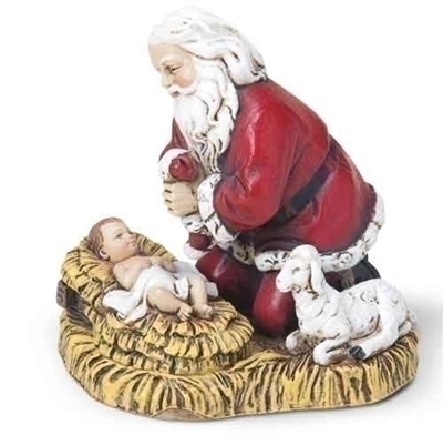 Kneeling Santa Ornament, 2.5 in.