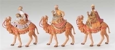 3 pc. Kings on Camels Figures, Fontanini, 5" Scale