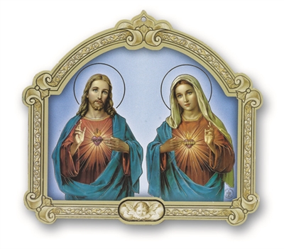SHJ & IHM 9" Cathedral Wood Plaque w/Gold Leaf Stamping