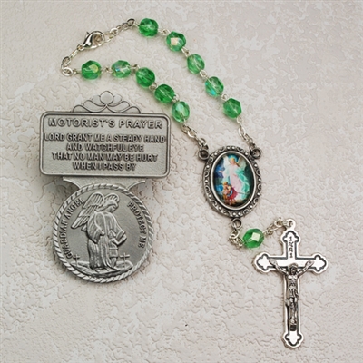 GUARDIAN ANGEL AUTO ROSARY AND VISOR CLIP