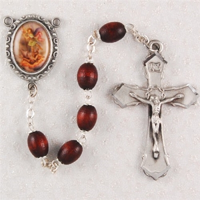 6X8MM BROWN ST. MICHAEL ROSARY