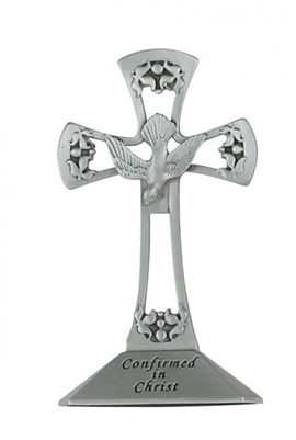 4" PEWTER STANDING HOLY SPIRIT CROSS