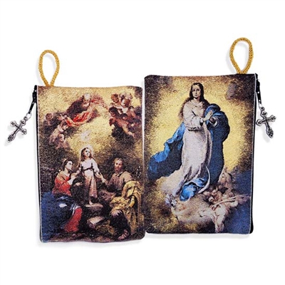 The Immaculate Conception & Holy Family Rosary Icon Pouch