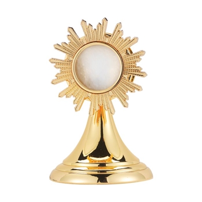3.5" Gold Plated Sun Burst Border Reliquary