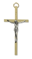 4" Brass Crucifix with Pewter Corpus