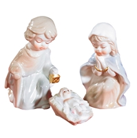 3 Piece Childlike Nativity, Porcelain 3.25"