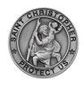 PEWTER ROUND ST. CHRISTOPHER VISOR CLIP