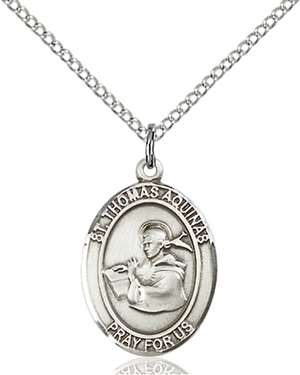 St. Thomas Aquinas Medal<br/>8108 Oval, Sterling Silver
