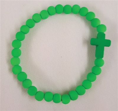 Cross Bracelet Green, Silicone