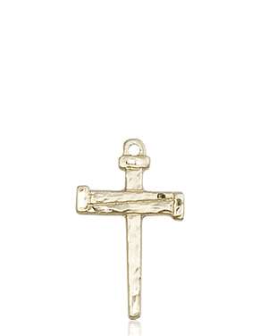 0012KT <br/>14kt Gold Nail Cross Medal