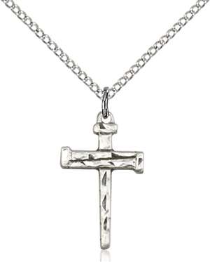0012SS/18SS <br/>Sterling Silver Nail Cross Pendant