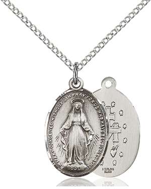 0015MSS/18SS <br/>Sterling Silver Miraculous Pendant