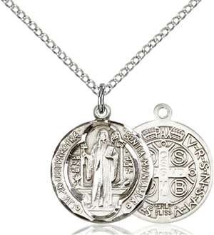 0026BSS/18SS <br/>Sterling Silver St. Benedict Pendant
