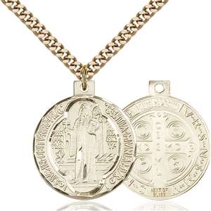 0027BGF/24G <br/>Gold Filled St. Benedict Pendant