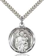 0036KSS/24S <br/>Sterling Silver St. Joseph Pendant