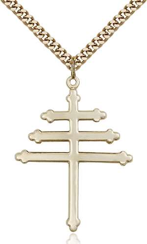 0064GF/24G <br/>Gold Filled Marionite Cross Pendant