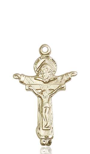 0065KT <br/>14kt Gold Trinity Crucifix Medal