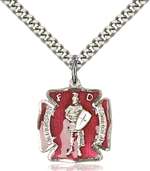 0070ESS/24S <br/>Sterling Silver St. Florian Pendant