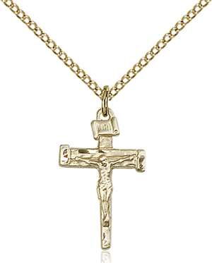 0072GF/18GF <br/>Gold Filled Nail Crucifix Pendant