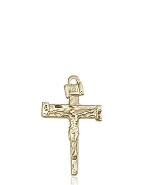 0072KT <br/>14kt Gold Nail Crucifix Medal