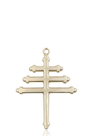0084KT <br/>14kt Gold Marionite Cross Medal