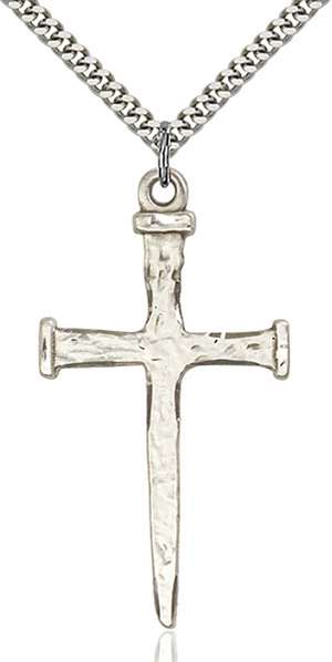 0086SS/24S <br/>Sterling Silver Nail Cross Pendant