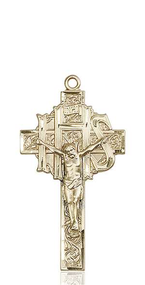 0100KT <br/>14kt Gold Crucifix Medal