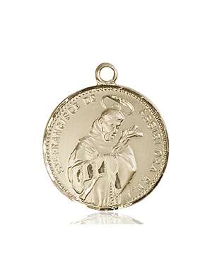 0101KT <br/>14kt Gold St. Francis of Assisi Medal