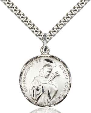 0101SS/24S <br/>Sterling Silver St. Francis of Assisi Pendant