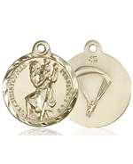 0192KT7 <br/>14kt Gold St. Christopher / Paratrooper Medal