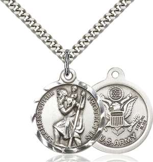 0192SS2/24S <br/>Sterling Silver St. Christopher Pendant
