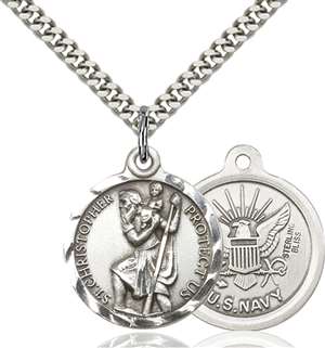 0192SS6/24S <br/>Sterling Silver St. Christopher Pendant