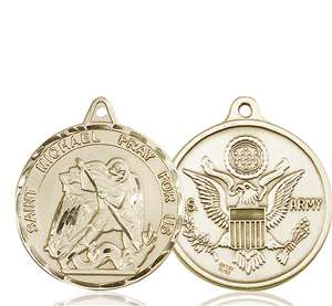 0201KT2 <br/>14kt Gold St. Michael Medal